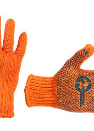 Рукавички intertool 60/40 з точкою 82г помаранчеві 9" (sp-0135) (12 шт.)