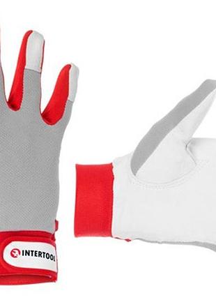 Перчатки intertool кожаные комбинированные утепленные 10" (sp-0011)