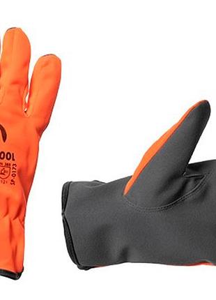Перчатка intertool комбинированная козья кожа флуоресцентная оранжевая 10" (sp-0173)