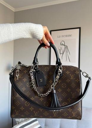 🖤👜louis speedy 30 premium натуральная кожа брендовая вместительная сумка луи люкс