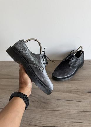 Черевики dr. martens grey velvet oxford оригінал