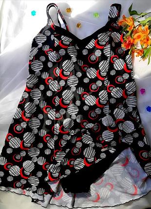 Слитный стягивающий купальник платья lascana 100b/3xl-4xl