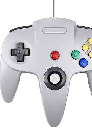 Проводной контроллер usb classic controller n64 классический ретро геймпад джойстик для pc, linux и mac серый