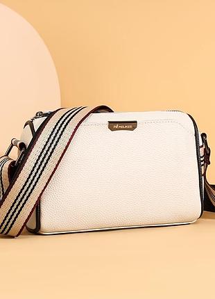 Елегантна жіноча 👜 слінг-сумка через плече з натуральної шкіри