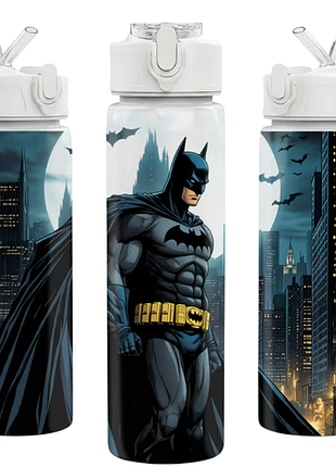 Детская бутылка для воды с трубочкой бэтмен batman супергерои мстители марвел 750 мл 00002