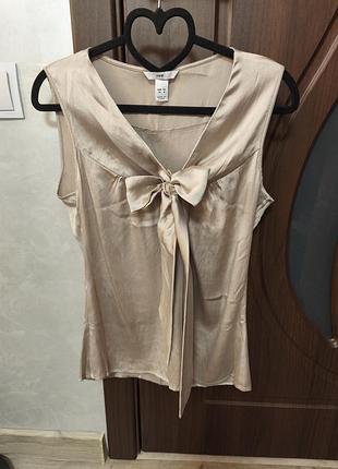Шовковий топ шовкова блуза h&m р.38