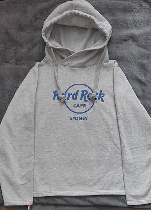 Серое худи hard rock cafe sydney теплая толстовка с начесом винтажный оверсайз свитшот серая кофта hard rock cafe y2k grunge skater core s m 36 38