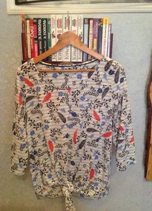 Позитивная блуза свитшот узел, бренда marks & spencer, р. 54-58