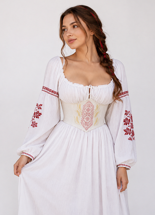 Подгрудный корсет с вышивкой, отвод xxs-xxl