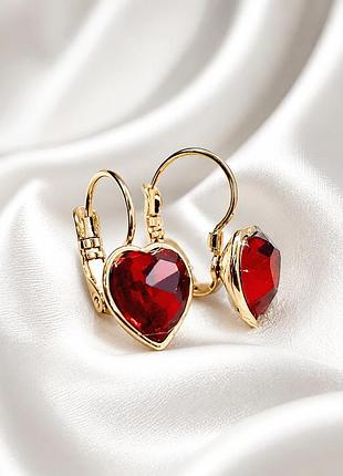 Серьги с кристаллами swarovski, медзолото xp 18k. 2 см.