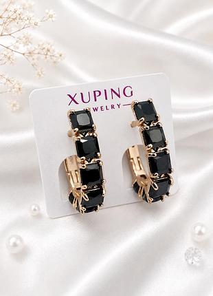 Серьги женские дорожка медзолото xuping 18k. 2 см
