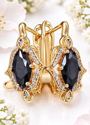 Сережки медзолото xuping jewelry 18k. 2,2 см.