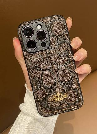 Чохол, чехол coach на iphone всіх моделей, 13, 14, 15, 16, 17 pro, pro max