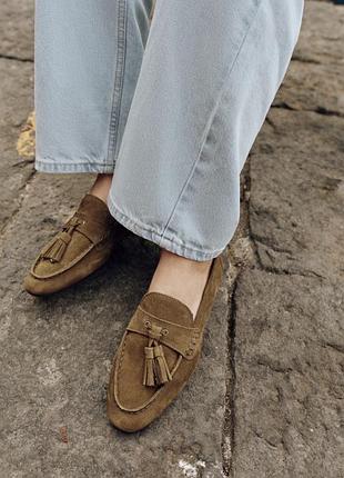 Лофери жіночі zara, 38см, замша