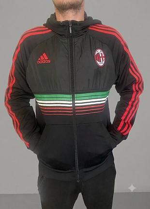 Чоловіча спортивна кофта adidas ac milan чорно-червона