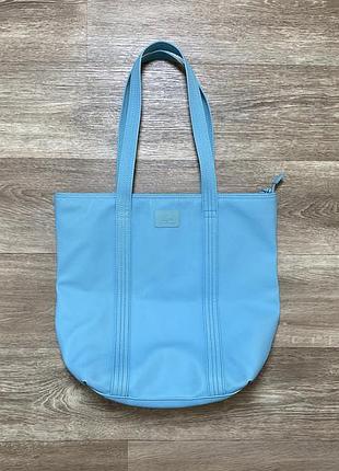 Lacoste оригінальна блакитна сумка-шопер tote bag pvc на блискавці пляжна сумка синя