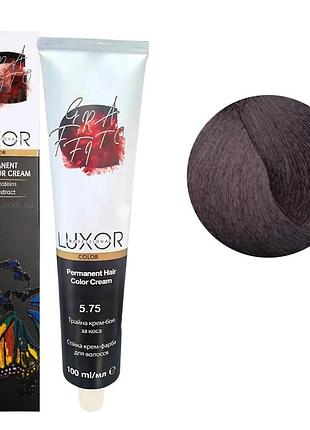 Стійка крем-фарба luxor professional для волосся 5/75 світлий коричневий шоколадний махагоновий 100 мл