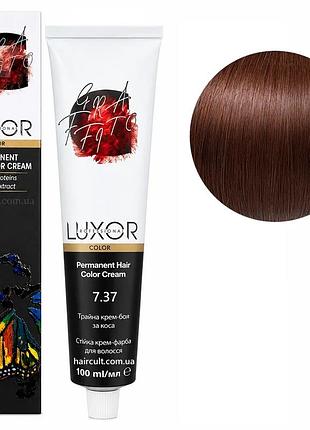 Стойкая крем-краска luxor professional для волос 7/37 блондин золотистый шоколадный 100 мл