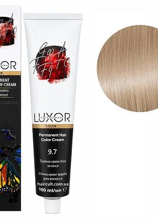 Стійка крем-фарба luxor professional для волосся 9/7 дуже світлий блондин шоколадний 100 мл
