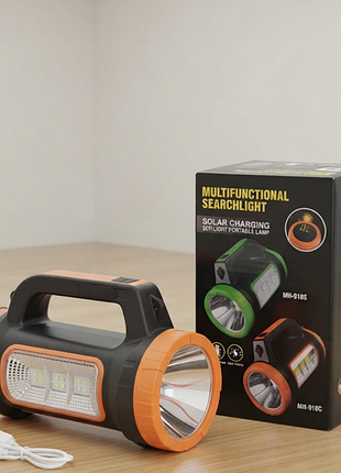 Ліхтар світлодіодний акумуляторний, зарядка usb, сонячна батарея, 1500mah,