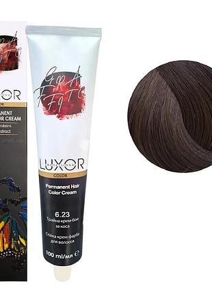 Стойкая крем-краска luxor professional для волос 6/23 темный блондин фиолетовый золотистый 100 мл