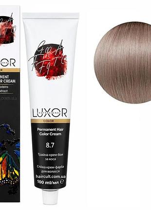 Стойкая крем-краска luxor professional для волос 8/7 светлый шоколадный блондин 100 мл