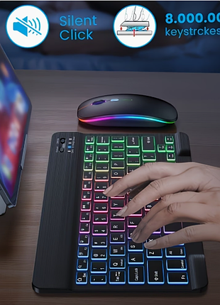 Беспроводная клавиатура для планшета с подсветкой для android, ios, windows