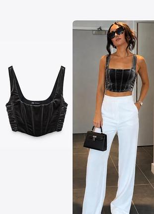 Велюровий топ / корсет zara
