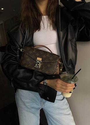 Louis vuitton pochette métis east west bag brown [коробка магніт] 21 х 13 х 6