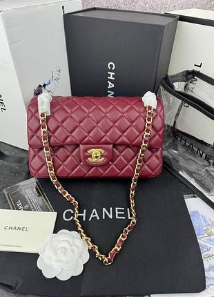 Chanel burgundy gold (з косметичкою) 23x14x7