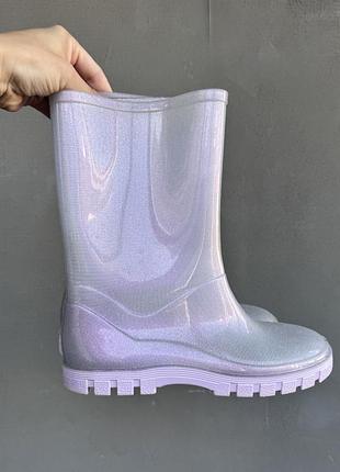 Гумові чоботи lemigo для дівчинки перламутрові блискучі 34 розмір 22 см