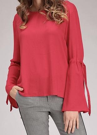 Нова яскраво-рожева блуза new look з рукавами-кльош, розмір 50 (xl/l) / uk 16