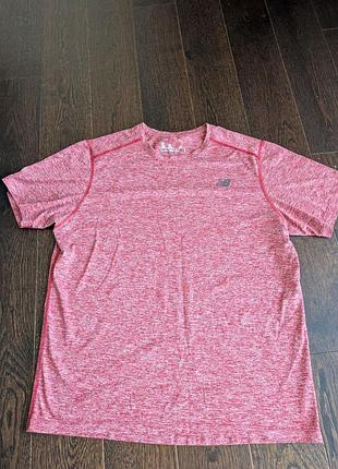 Мужская спортивная футболка new balance в стильном меланжевом красном цвете