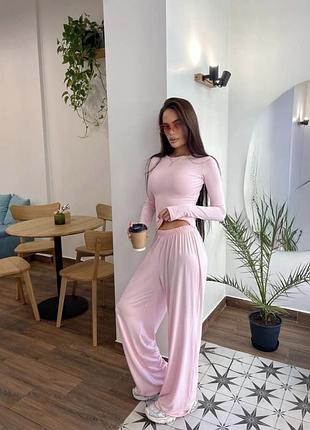 Жіночий рожевий костюм-двійка 🎀