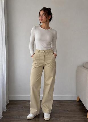 Джинси zara бежевого кольору