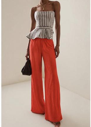 Атласні штани палаццо zara /брюки  широкі штани з високою посадкою
