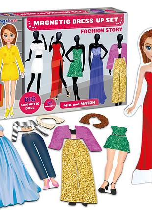 Настольная магнитная игра "fashion story" ml4032-08 en магнитная кукла, 27 магнитов