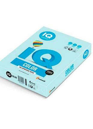 Бумага цветная iq color a4 80 г/м2 500 листов голубой лед.