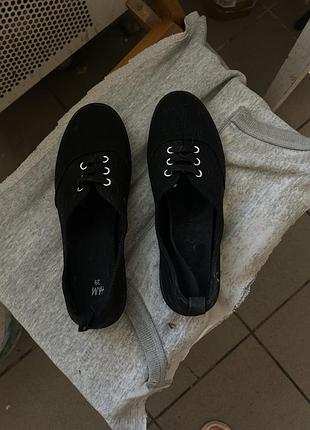Чорні текстильні кеди (балетки) h&m — розмір 39