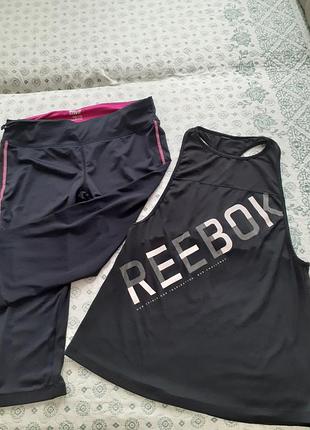 Спортивные штаны-капри crivit и футболка майка reebok, прекрасно подойдут для занятий спортом, все замеры поставленные на фото