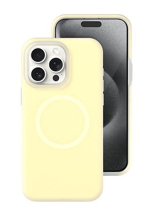 Чехол силиконовый neon silicone case magsafe для iphone 16 pro защита камеры мягкий желтый mellow yellow
