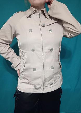Тренч унісекс короткий бежевий одношаровий розмір l xl недорого
