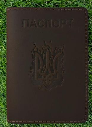 Обложка для паспорта "огненный герб" шоколад