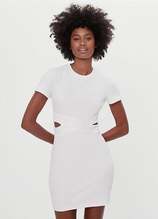Біла міні-сукня bershka з вирізами на талії