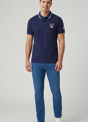 Мужская футболка-поло "slim fit" темно-синяя (u.s. grand polo equipment &amp; apparel), размер xl