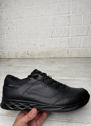 Крутые черные кожаные кроссовки ecco wayfly rigger gtx gore-tex
