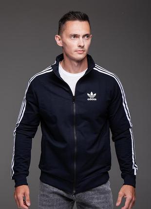 Мужская кофта олимпийка adidas синяя 2