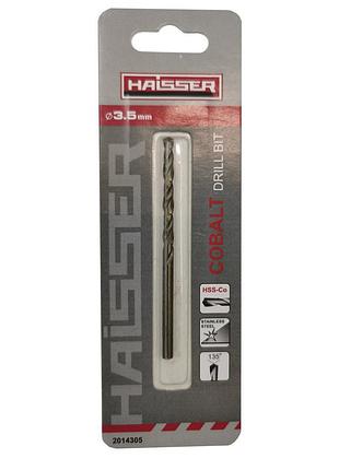 Свердло по металу hss cobalt industrial - 3.5х39х70мм din 338 уп.1шт (haisser)