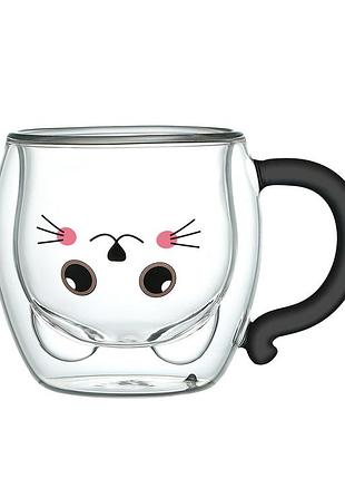 Vt-5305-250 набір чашок cats з подвійним дном vittora, 2 шт, 250мл