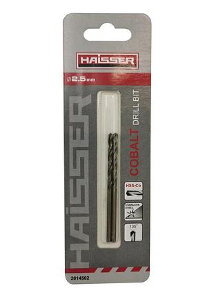 Свердло по металу hss cobalt industrial - 2.5х30х57мм din 338 уп.2шт (haisser)